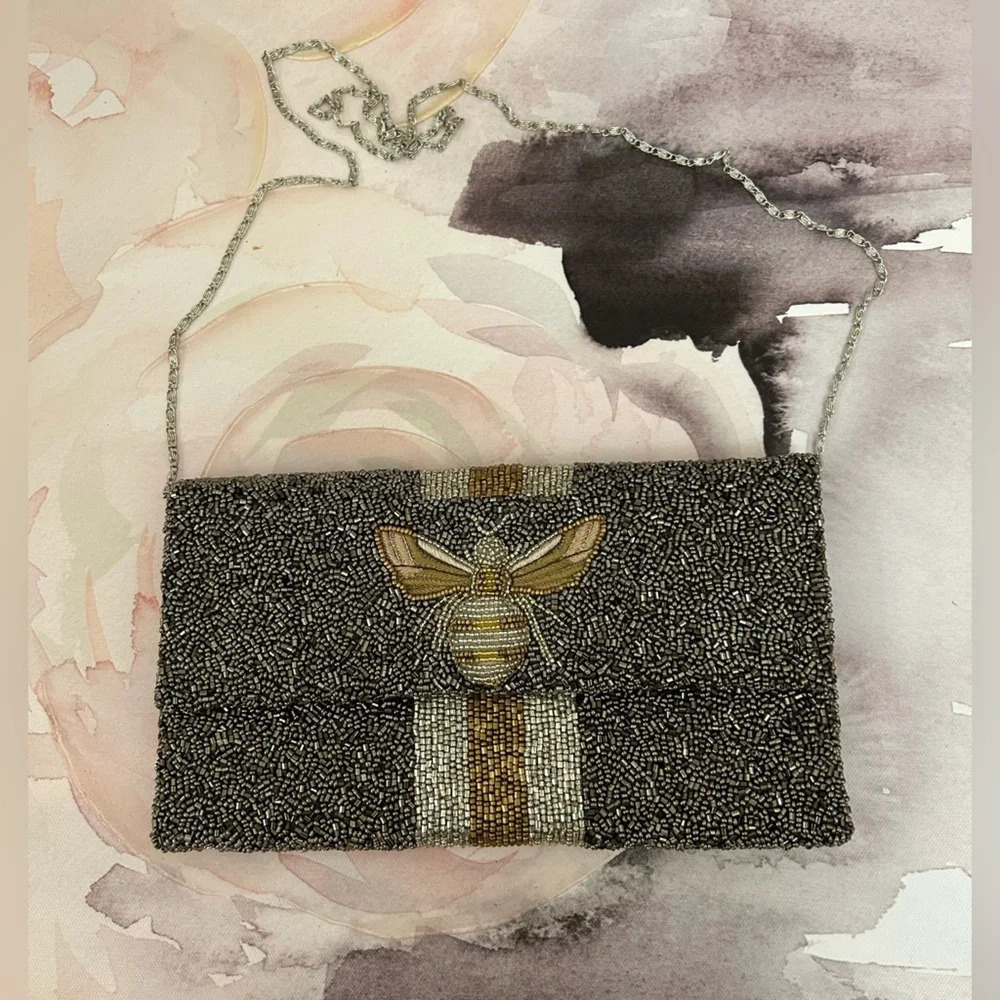 Moyna clutch bee beaded bag.